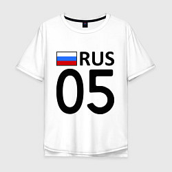 Футболка оверсайз мужская RUS 05, цвет: белый