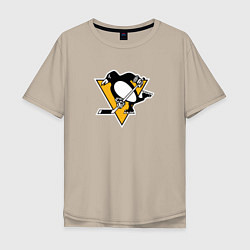 Футболка оверсайз мужская Pittsburgh Penguins: Evgeni Malkin, цвет: миндальный