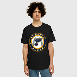 Футболка оверсайз мужская St Louis Blues, цвет: черный — фото 2