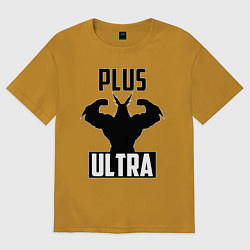 Футболка оверсайз мужская PLUS ULTRA черный, цвет: горчичный