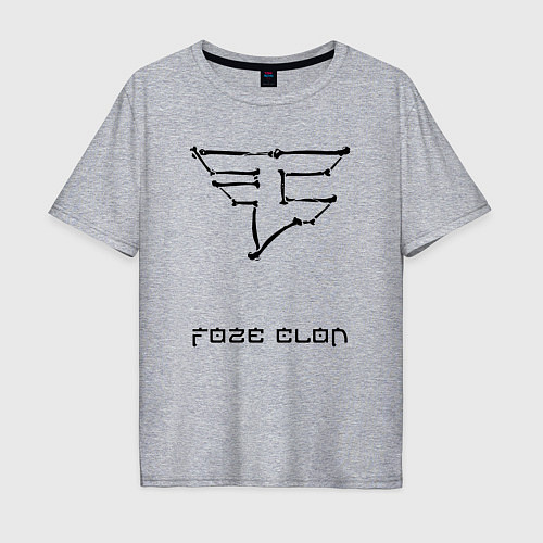 Мужская футболка оверсайз Cs:go - Faze Clan Skull / Меланж – фото 1