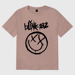 Футболка оверсайз мужская BLINK-182, цвет: пыльно-розовый