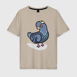 Мужская футболка оверсайз Удивленный голубь
