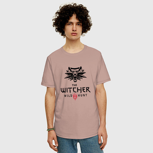 Мужская футболка оверсайз THE WITCHER 3:WILD HUNT / Пыльно-розовый – фото 3
