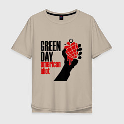 Футболка оверсайз мужская Green Day: American idiot, цвет: миндальный