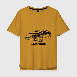 Футболка оверсайз мужская Mitsubishi lancer, цвет: горчичный