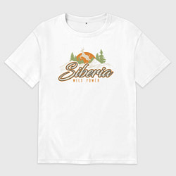 Мужская футболка оверсайз Сибирь Дикая сила