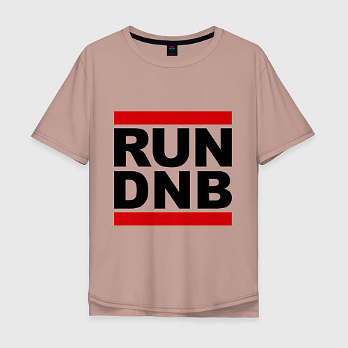 Мужская футболка оверсайз RUN DNB / Пыльно-розовый – фото 1