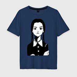 Футболка оверсайз мужская Wednesday Addams, цвет: тёмно-синий