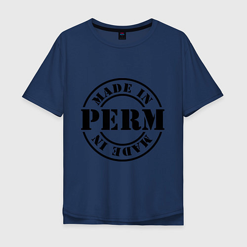 Мужская футболка оверсайз Made in Perm / Тёмно-синий – фото 1