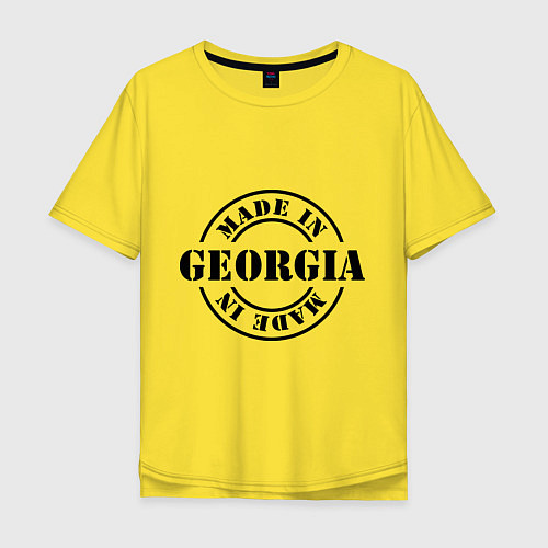 Мужская футболка оверсайз Made in Georgia (сделано в Грузии) / Желтый – фото 1
