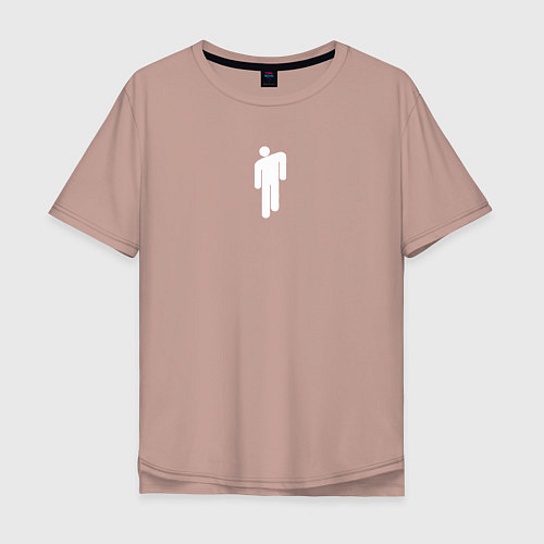 Мужская футболка оверсайз Billie Eilish: White Peolpe / Пыльно-розовый – фото 1