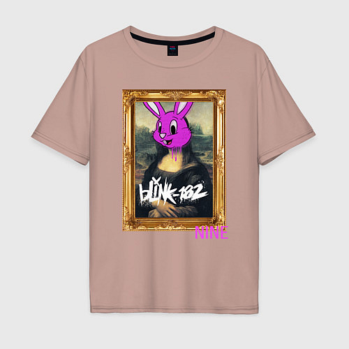 Мужская футболка оверсайз Blink 182 Nine Mona Lisa / Пыльно-розовый – фото 1