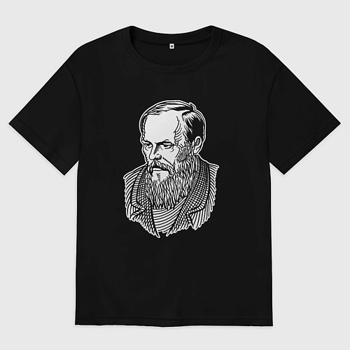 Мужская футболка оверсайз Достоевский Фёдор Михайлович / Черный – фото 1