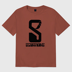 Футболка оверсайз мужская Scorpions logo, цвет: кирпичный