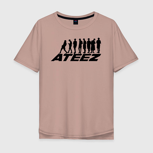 Мужская футболка оверсайз Ateez / Пыльно-розовый – фото 1