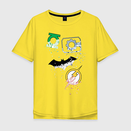 Мужская футболка оверсайз Логотипы Justice League / Желтый – фото 1