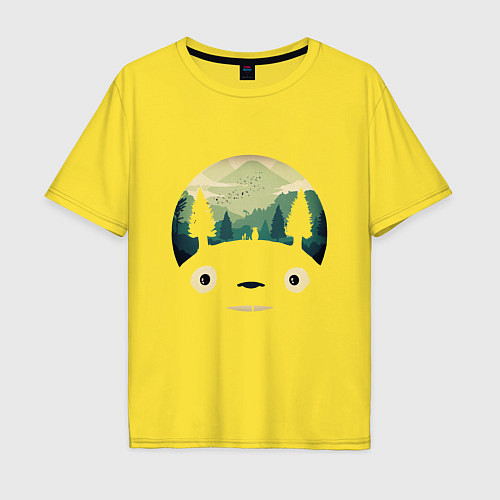 Мужская футболка оверсайз Тоторо / Желтый – фото 1
