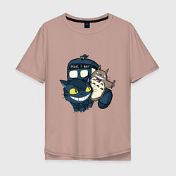 Мужская футболка оверсайз Tardis Totoro
