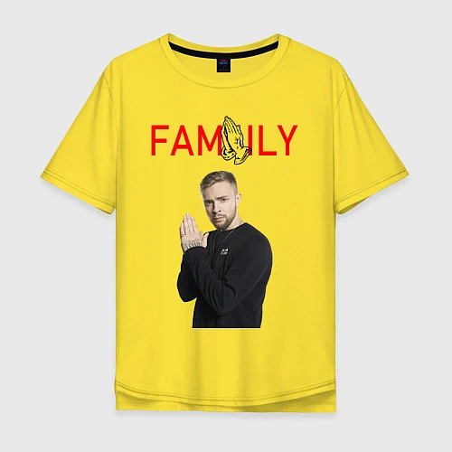 Мужская футболка оверсайз ЕГОР КРИД - FAMILY / Желтый – фото 1