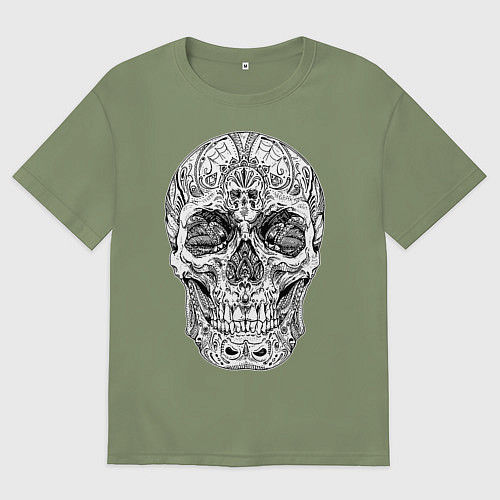 Мужская футболка оверсайз Узор / Авокадо – фото 1