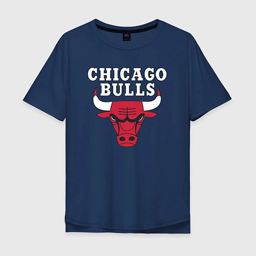 Мужская футболка оверсайз CHICAGO BULLS / Тёмно-синий – фото 1