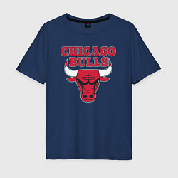 Футболка оверсайз мужская CHICAGO BULLS, цвет: тёмно-синий