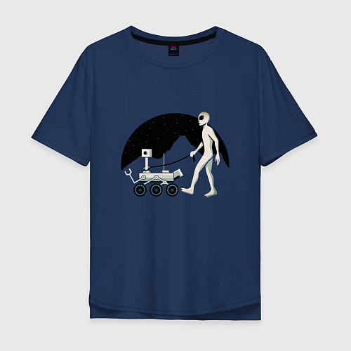 Мужская футболка оверсайз Космос / Тёмно-синий – фото 1