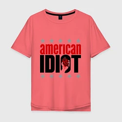 Футболка оверсайз мужская American idiot, цвет: коралловый