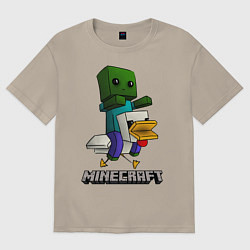 Футболка оверсайз мужская MINECRAFT, цвет: миндальный