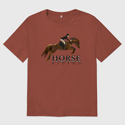 Футболка оверсайз мужская HORSE RIDING, цвет: кирпичный