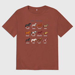 Футболка оверсайз мужская HORSE BREEDING, цвет: кирпичный