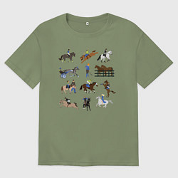 Мужская футболка оверсайз Конный виды спорта