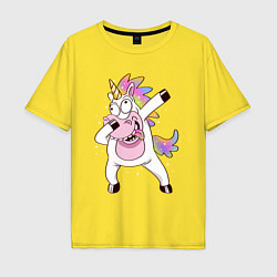 Мужская футболка оверсайз Dabbing Unicorn