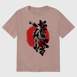 Футболка оверсайз мужская Кёкусинкай, цвет: пыльно-розовый