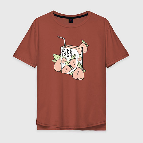 Мужская футболка оверсайз Персиковый Сок / Кирпичный – фото 1
