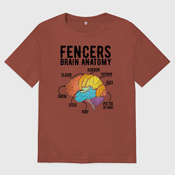 Мужская футболка оверсайз Fences Brain Anatomy