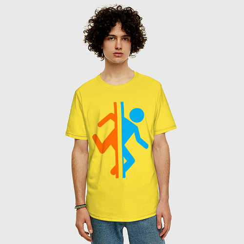 Мужская футболка оверсайз PORTAL / Желтый – фото 3