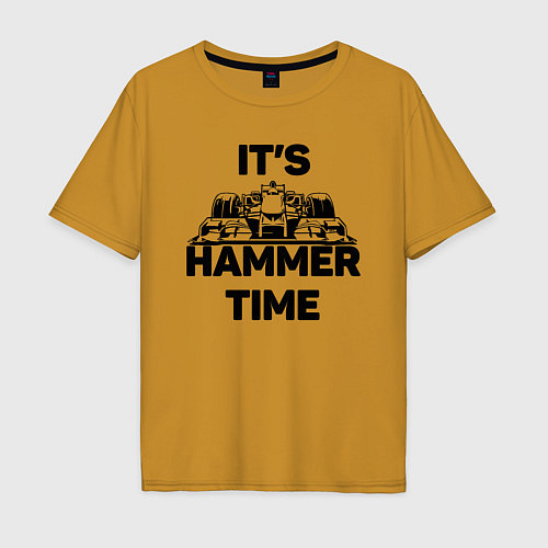 Мужская футболка оверсайз It's hammer time / Горчичный – фото 1