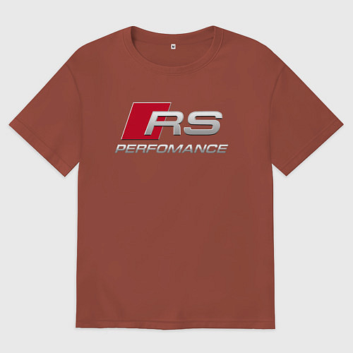 Мужская футболка оверсайз AUDI RS / Кирпичный – фото 1