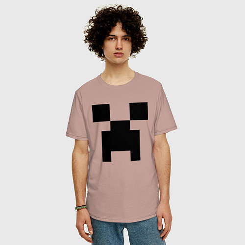 Мужская футболка оверсайз Minecraft / Пыльно-розовый – фото 3