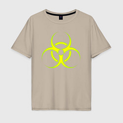 Футболка оверсайз мужская BIOHAZARD, цвет: миндальный