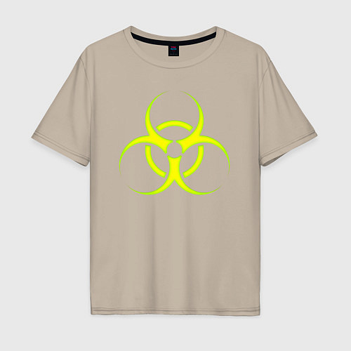 Мужская футболка оверсайз BIOHAZARD / Миндальный – фото 1