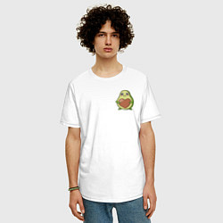 Футболка оверсайз мужская Avocado Heart, цвет: белый — фото 2