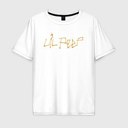 Футболка оверсайз мужская LIL PEEP GOLDEN LOGO, цвет: белый