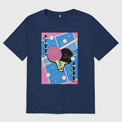 Футболка оверсайз мужская Ping pong, цвет: тёмно-синий