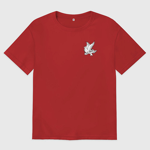 Мужская футболка оверсайз LIL PEEP НА СПИНЕ / Красный – фото 1