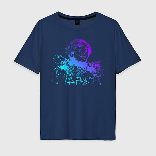 Мужская футболка оверсайз LIL PEEP / Тёмно-синий – фото 1