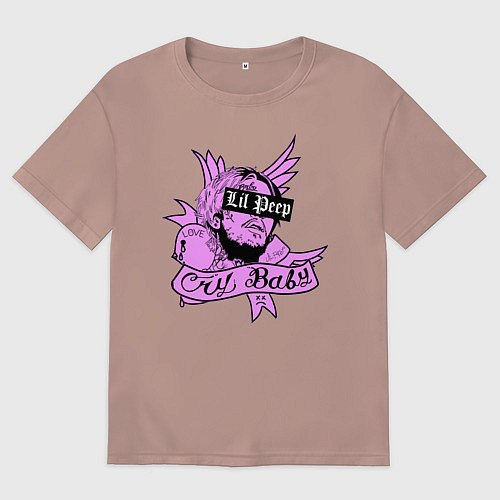 Мужская футболка оверсайз LIL PEEP / Пыльно-розовый – фото 1