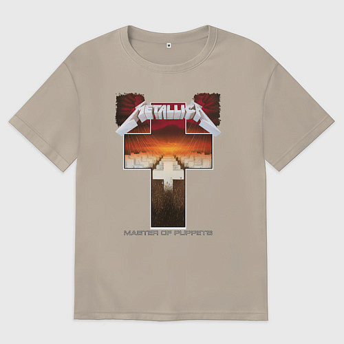 Мужская футболка оверсайз Metellica - master of puppets / Миндальный – фото 1